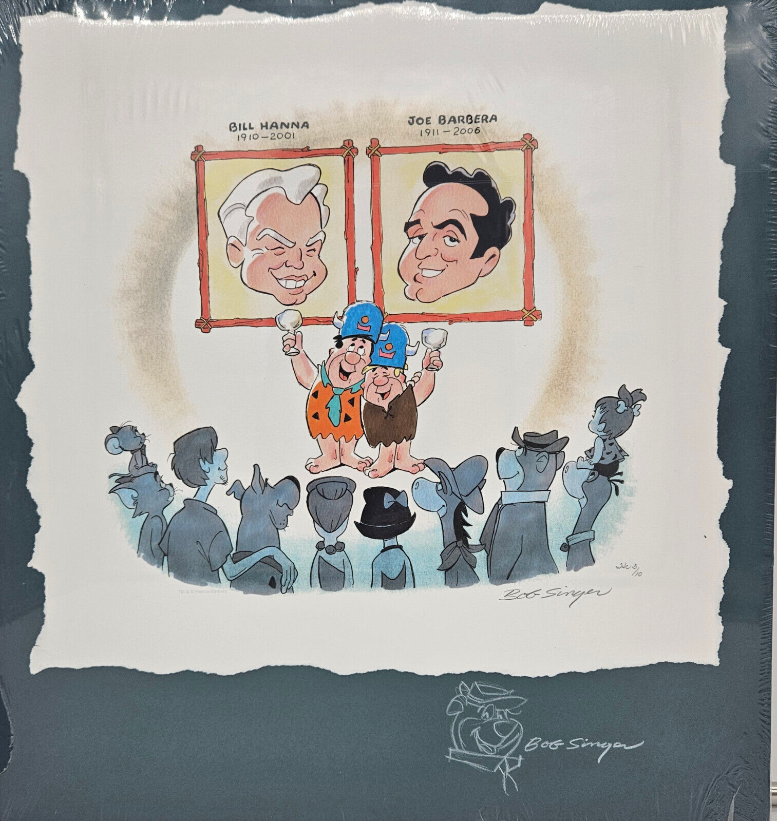 Bill Hanna/Joe Barbera Tribute Giclee On Paper Signed+Remarked by Bob Singer 