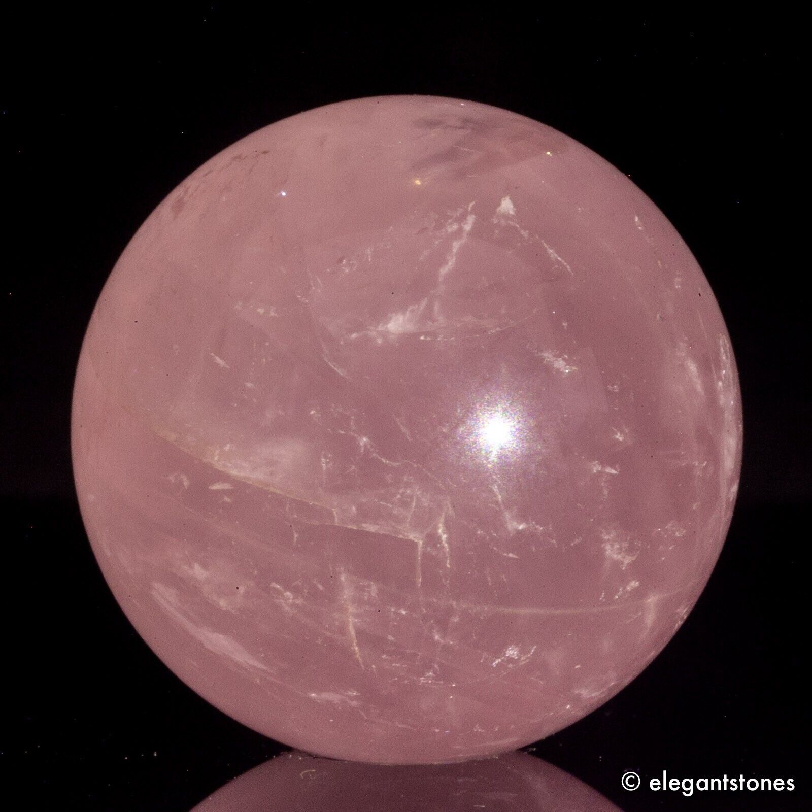 30g 28mm Natural Pink Rose Quartz Crystal Sphere Healing Ball Chakra Decor