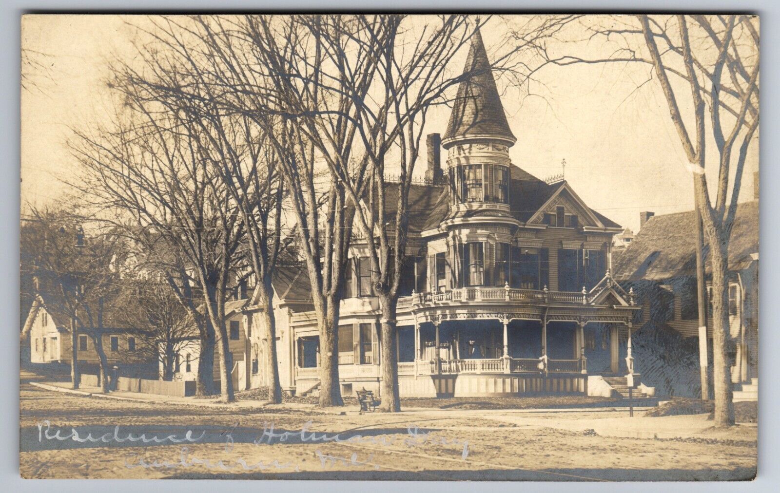 C.1910 RPPC AUBURN, ME BEAUTIFUL HOUSE, DORIS, PHOTO Postcard P38