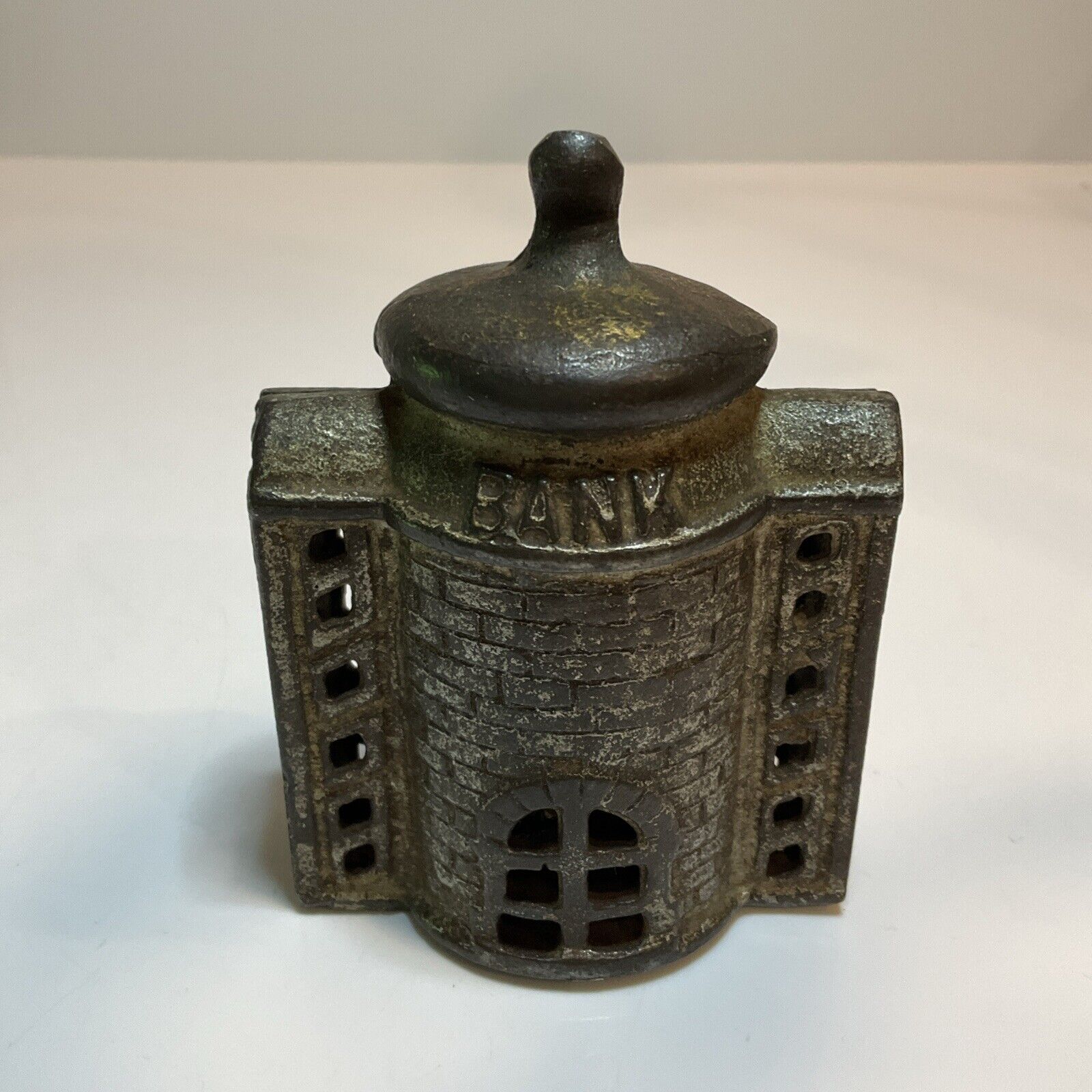 Antique Cast Iron Domed Bank Building Still Penny Bank  - AC Williams ?