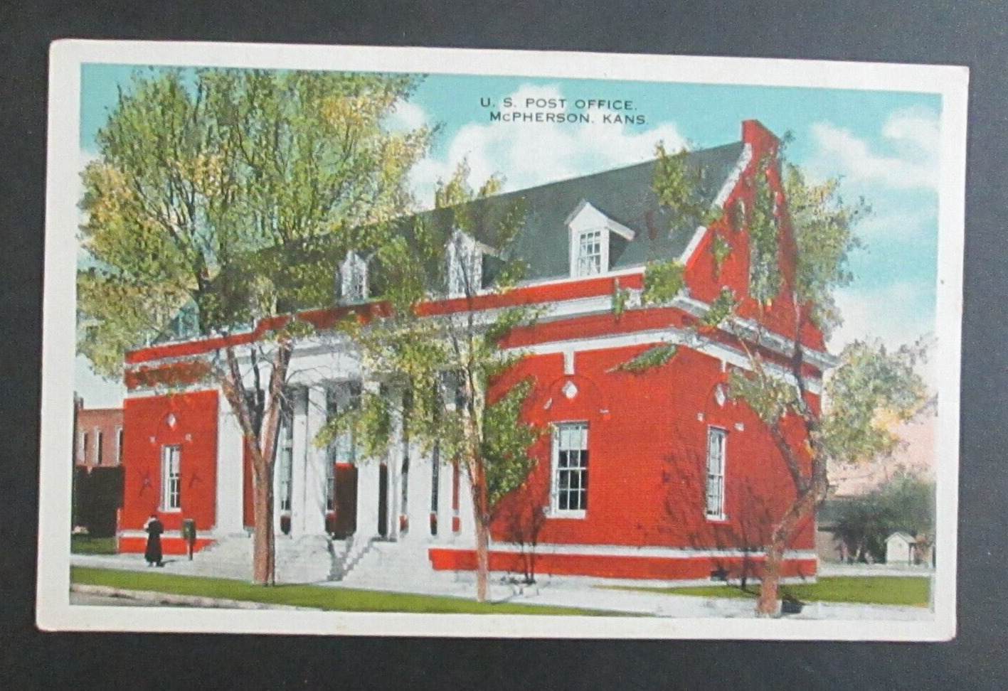 Post Office McPherson KS Unposted Pre Linen Postcard