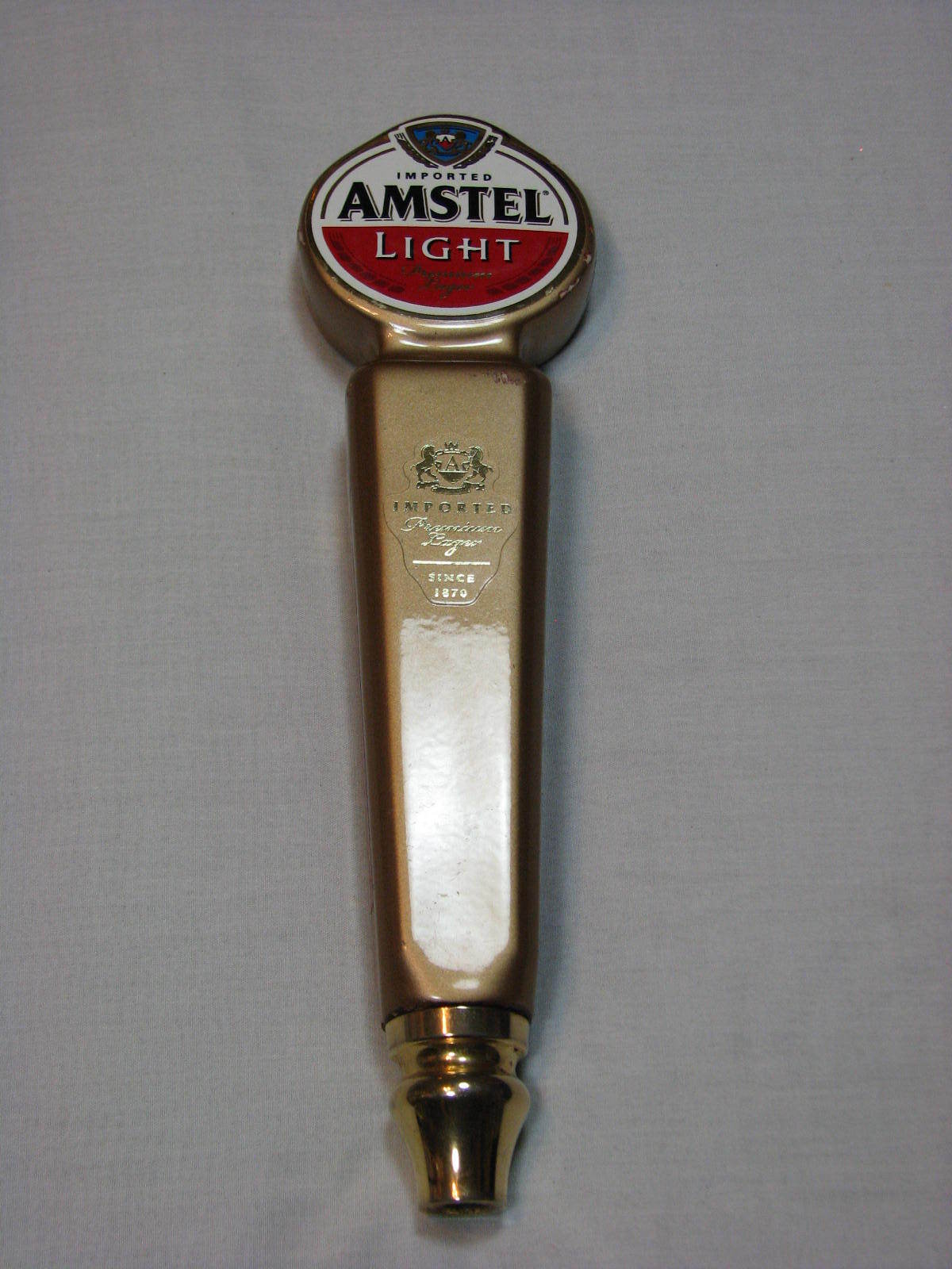 Amstel Light Imported Premium Lager Since 1870 2-Sided Gold Tap handle Beer 