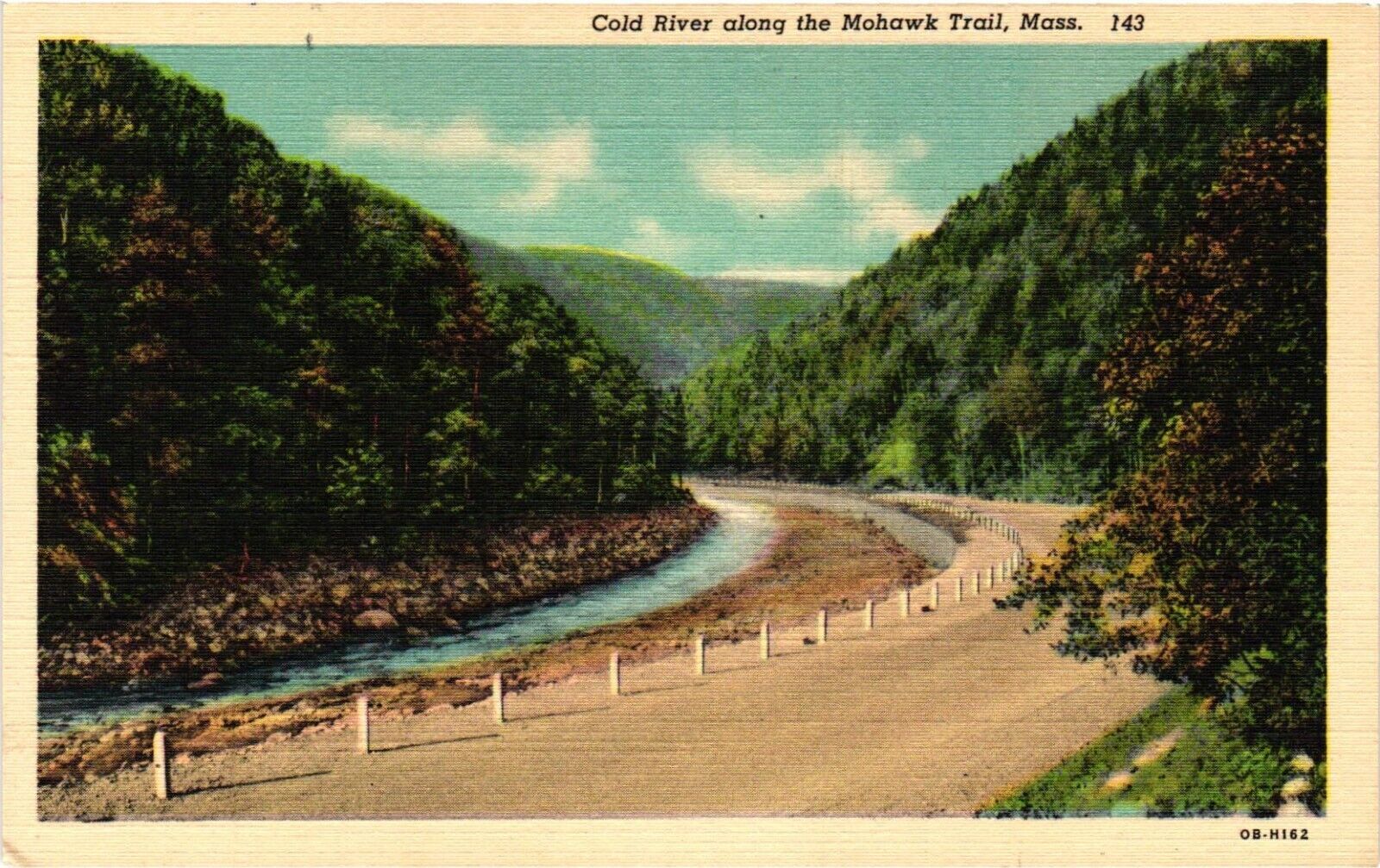 Vintage Postcard- 143. Cold River, Mohawk Trail, Massachusetts. Unposted 1930