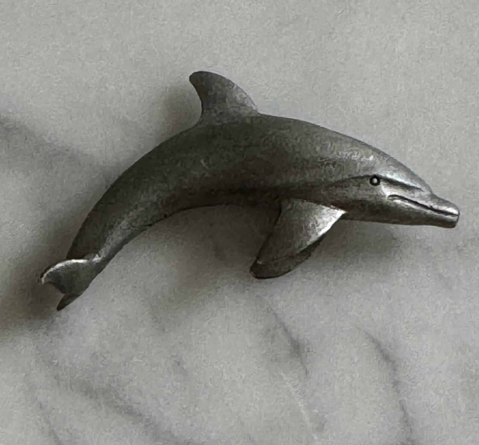 Pewter Dolphin Spoontiques Brand Marked on Bottom And Numbered -detailed
