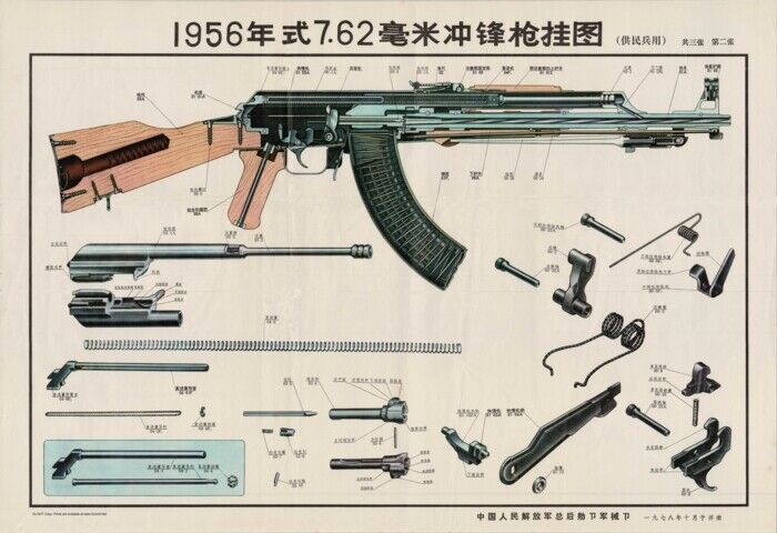 *Nice China Training POSTER Chinese Type 56 Kalashnikov rifle Norinco Polytech 