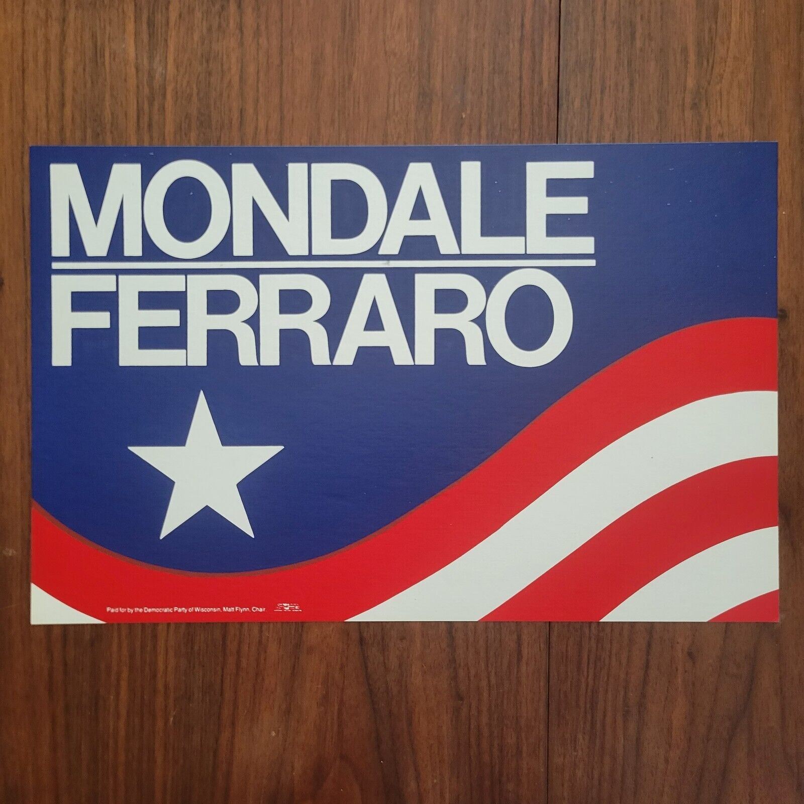 Vintage 1984 Walter Mondale Geraldine Ferraro Campaign Poster 13