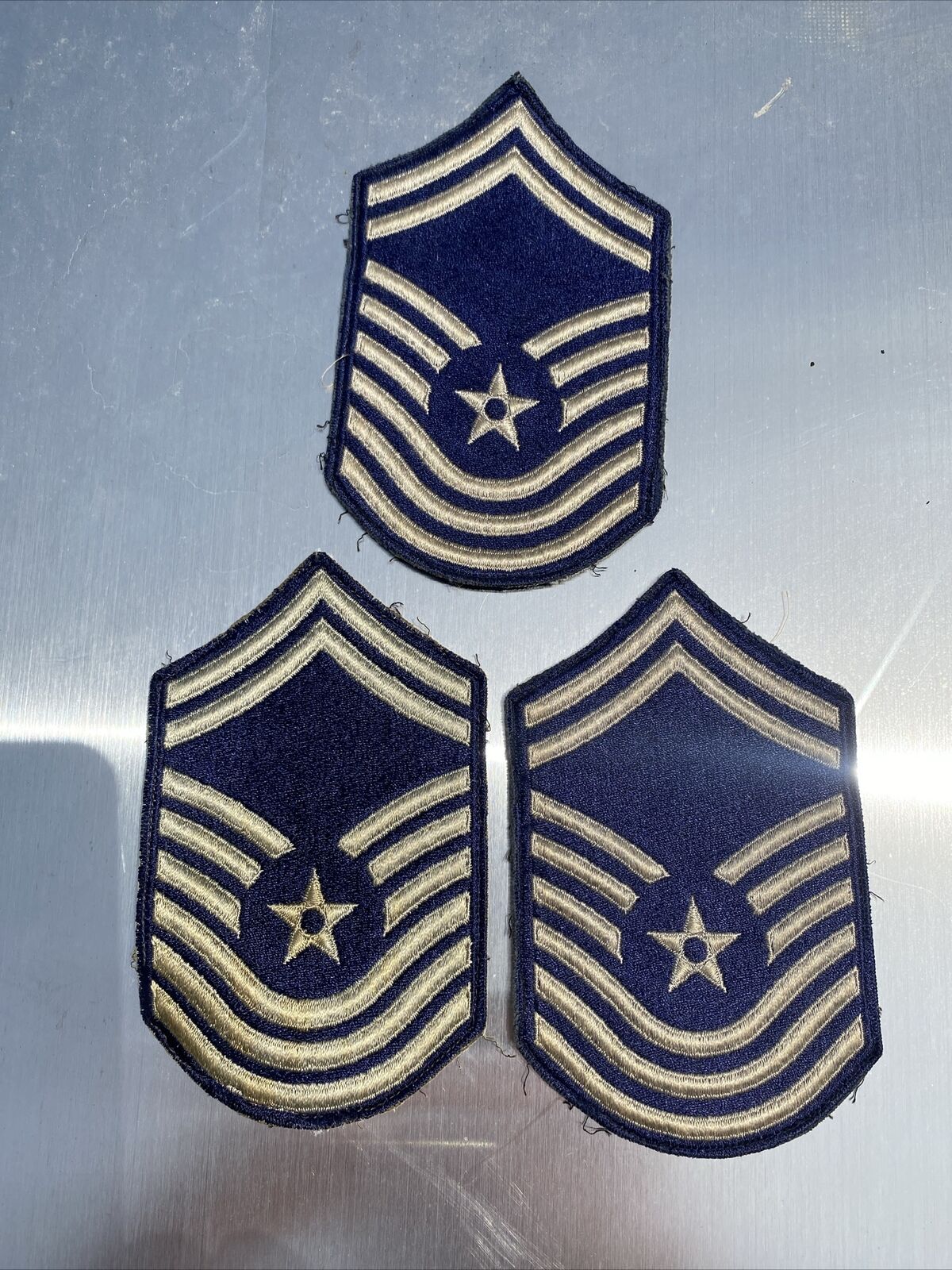 Three Military USAF Chief Master Sergeant Patch Air Force
