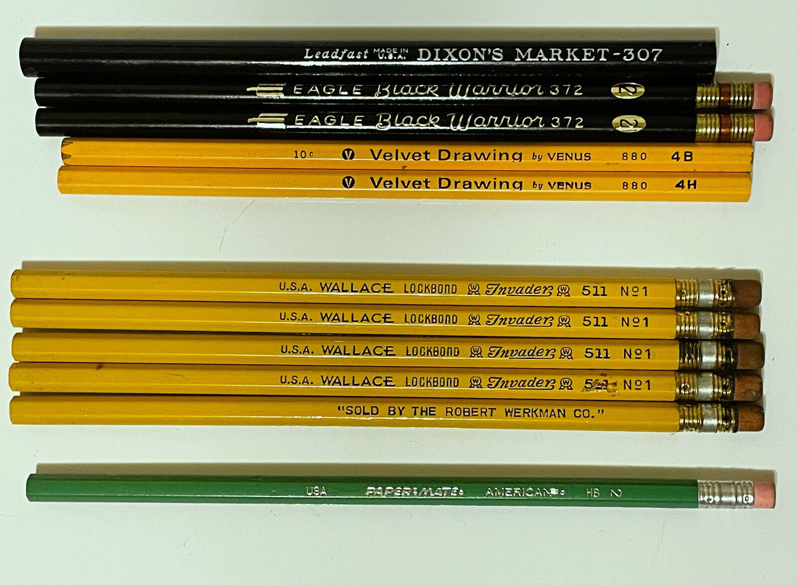 Vintage NOS Brand Name Pencil Lot Eagle Black Warrior Berol Venus Dixon Wallace 