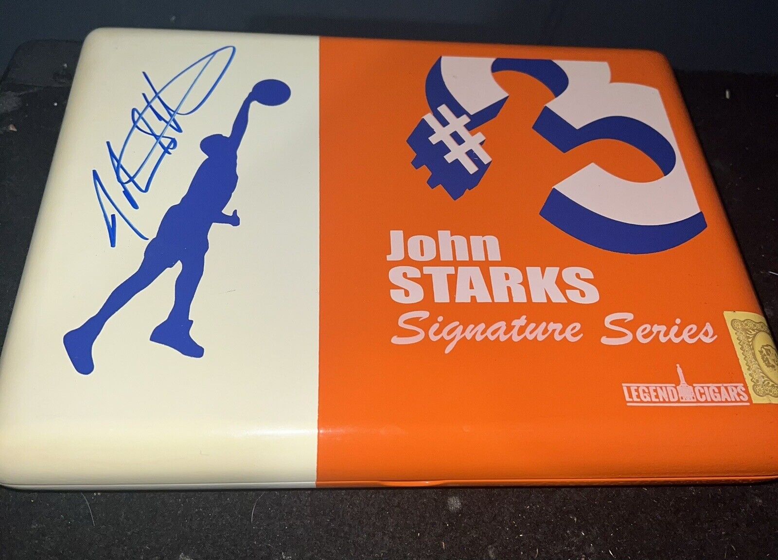 John Starks #3 Signature Series Legend Signed Cigar Box Empty NY Knicks