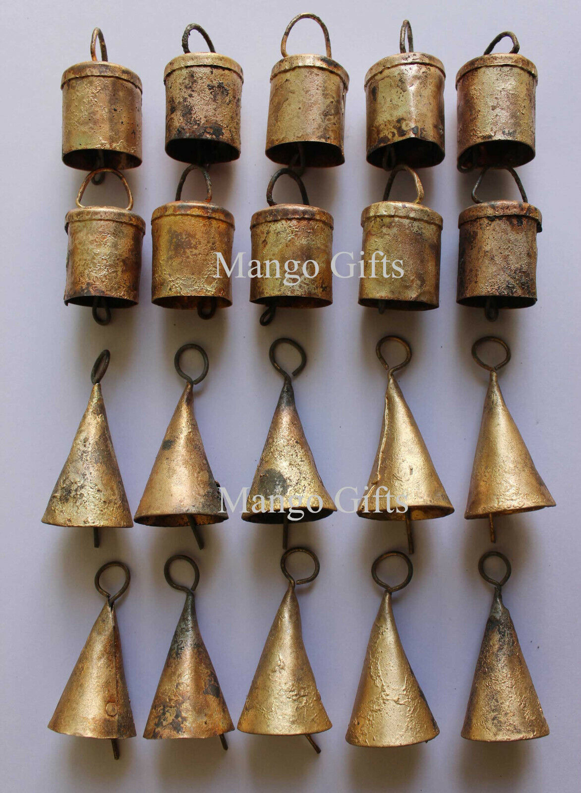 Handmade Decorative Tin Metal Craft Bells Home Décor Vintage Wholesale 20 Pcs