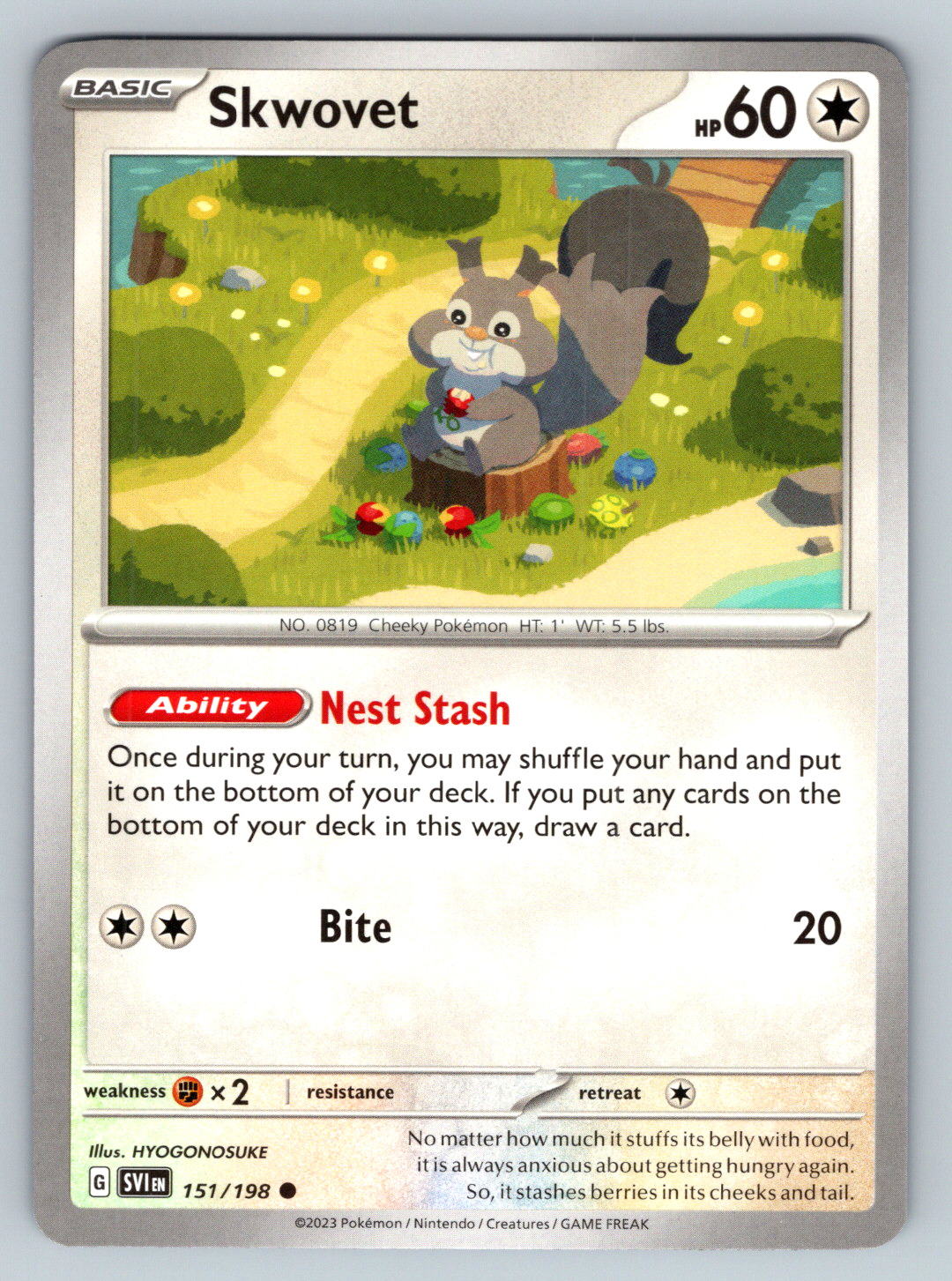 Skwovet 151/198 Pokemon Card TCG 2023