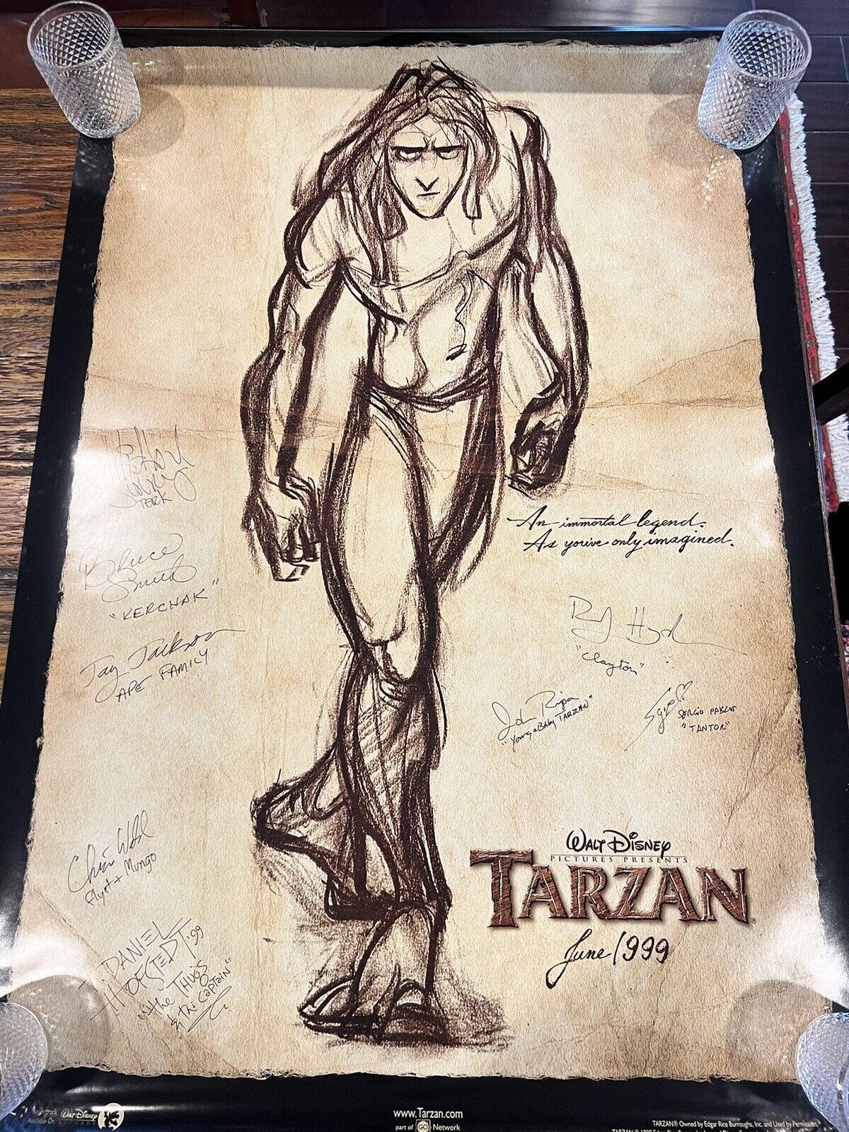 RARE - Disney Tarzan Poster signed/ autographed by the Animators