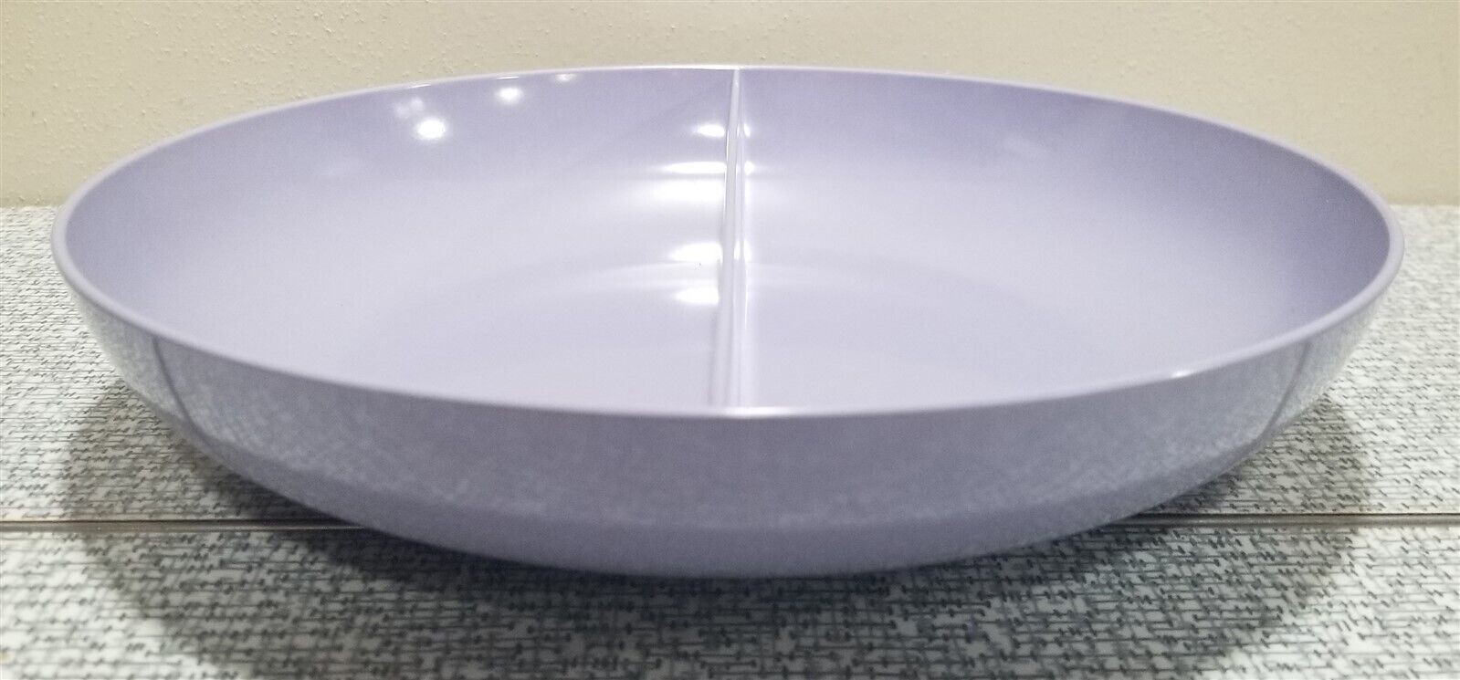 Vtg ROYALON MELMAC Melamine PURPLE Lavender DIVIDED BOWL Dish Bowl 10” 