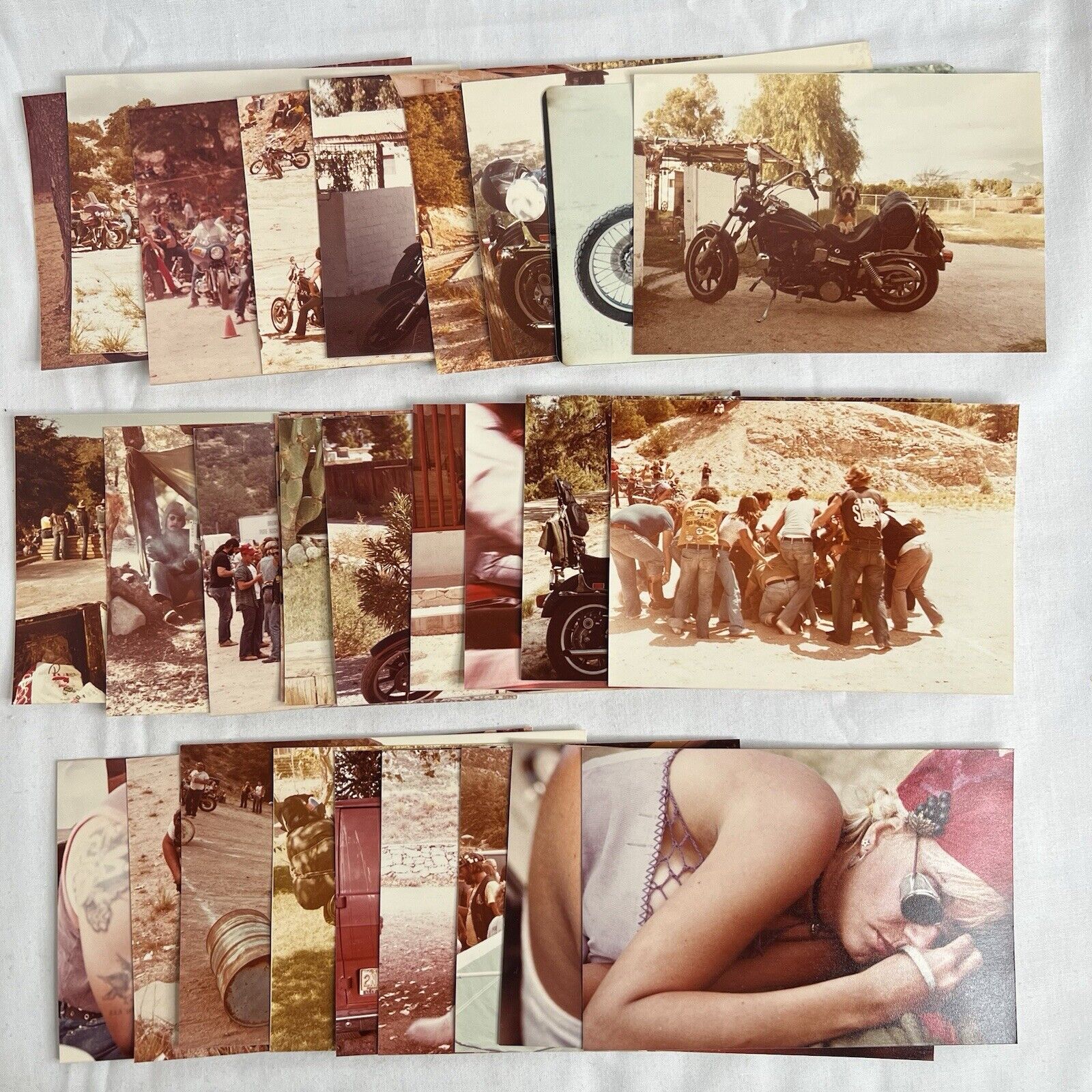 Vintage 1970s Harley Davidson Biker Lot of 28 Photographs Arizona Southwest AZ