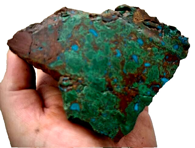 Malachite-Chrysocolla - Cut and Partially Polished - From Western Australia