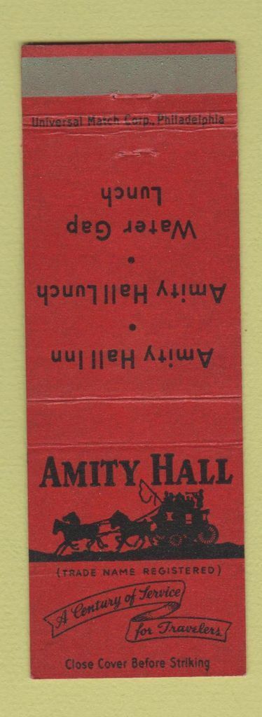 Matchbook Cover - Amity Hall