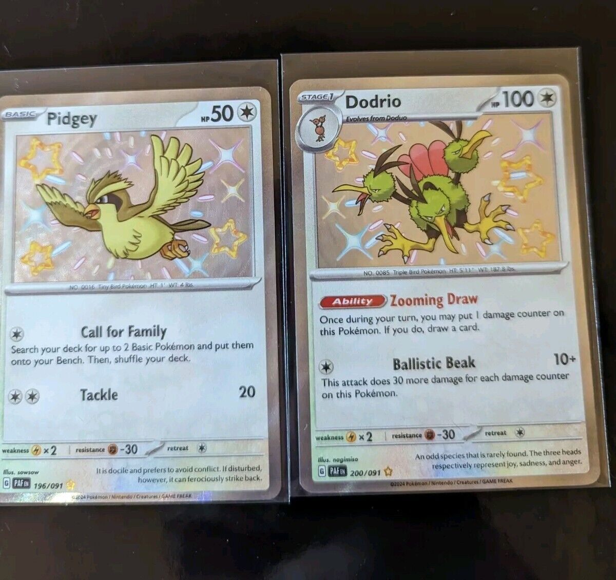 Pidgey - Dodrio - Paldean Fates Pokémon Card - Baby Shiny Bundle Pack Fresh
