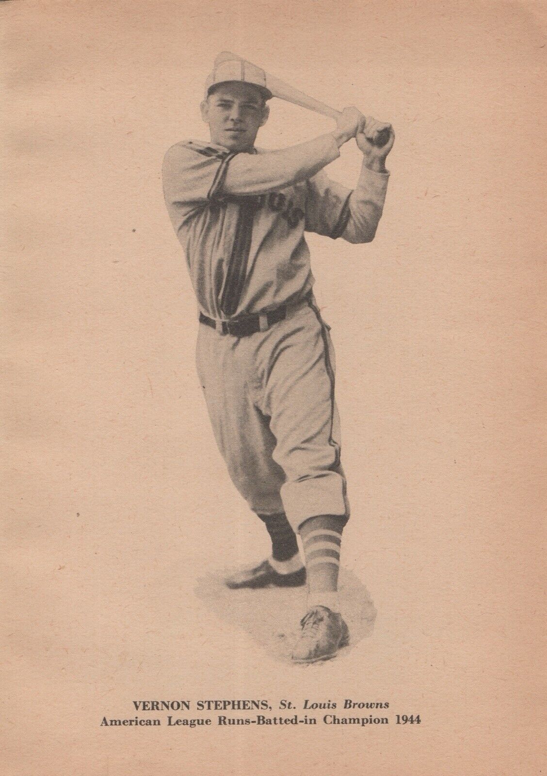 1945 Vern Stephens St. Louis Browns - Vintage 1940s Baseball Page