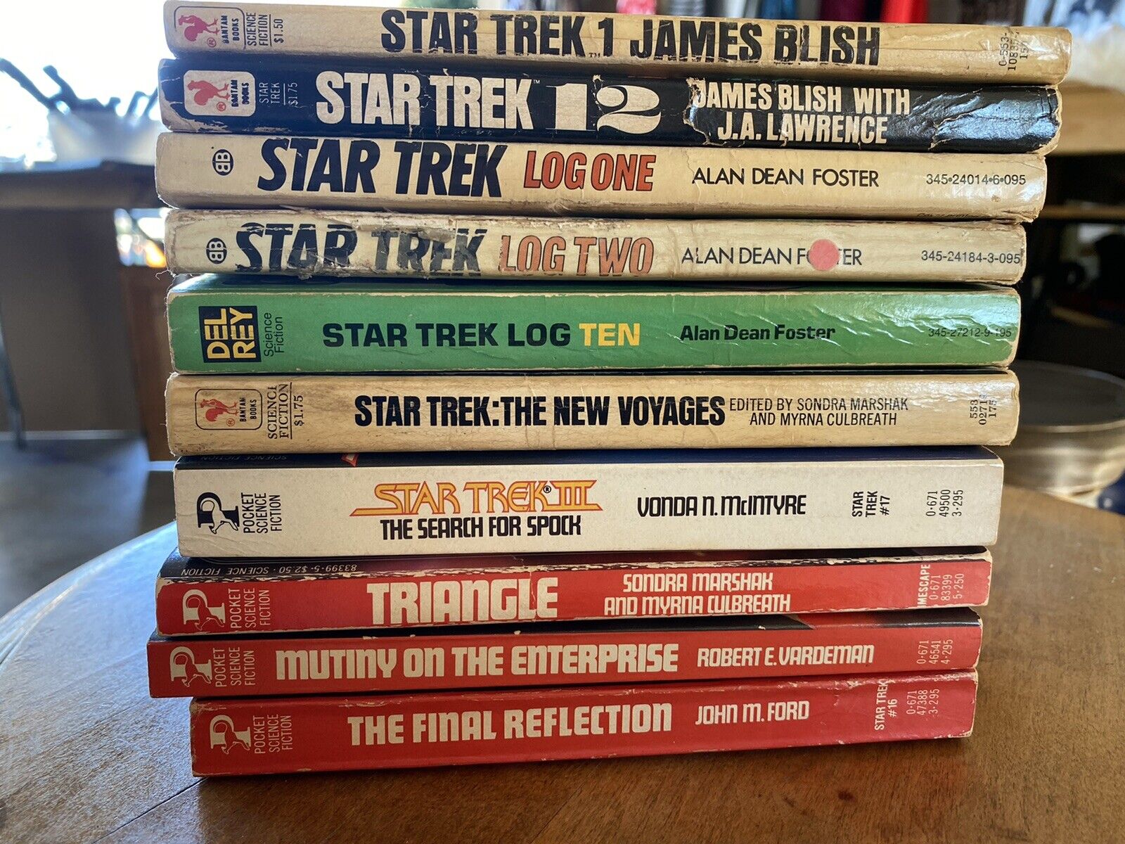 Vintage Collection of 10 Star Trek Paperback Books.  1969-1984.
