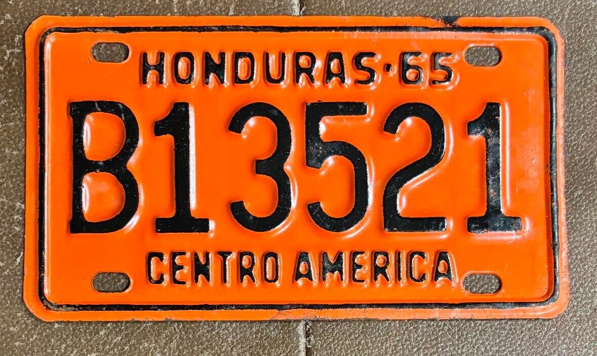 Honduras 1965 Bicycle License Plate # B13521
