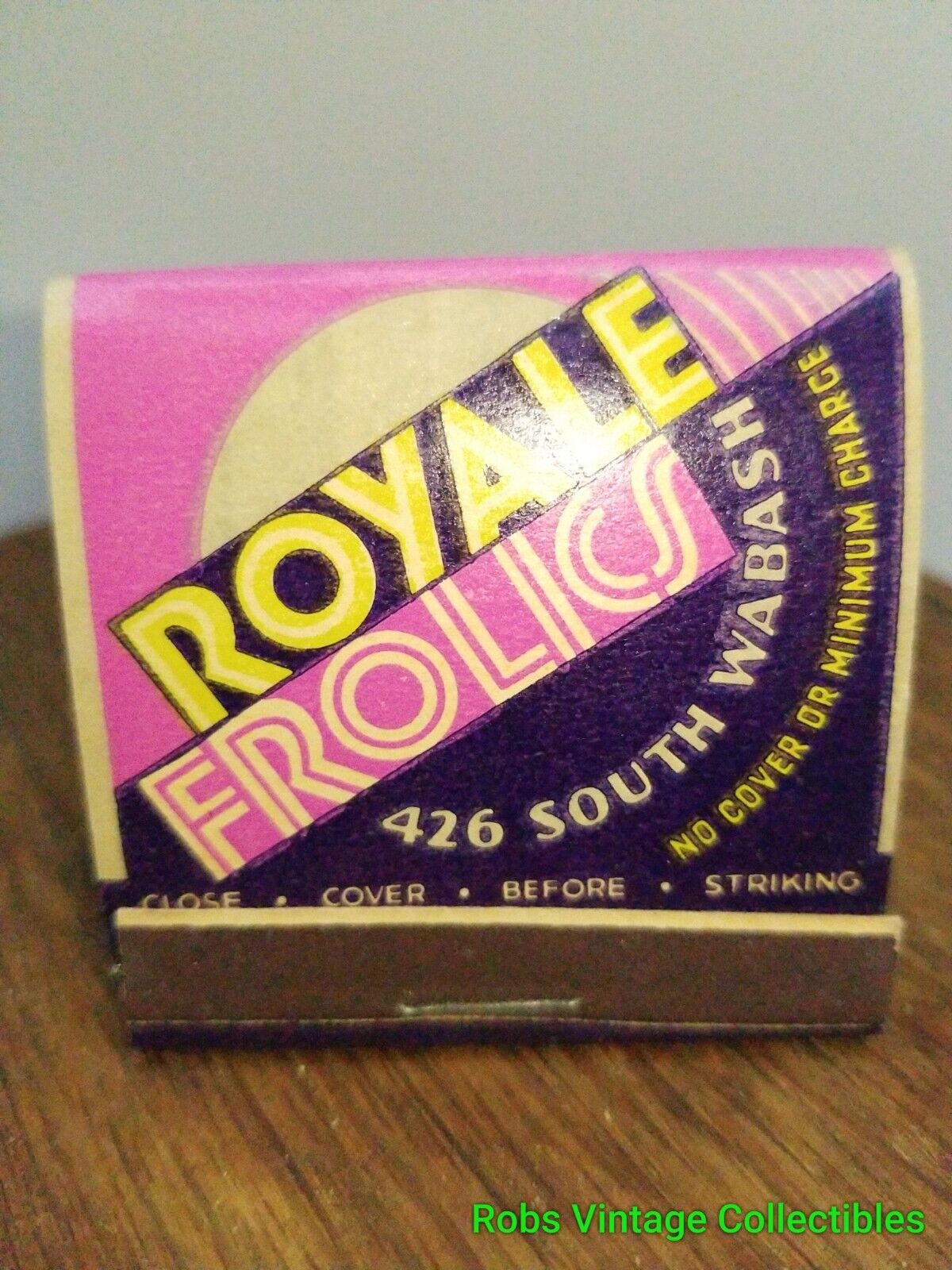 Matchbook Royal Frolics All Girl Revue Chicago Illinois Vtg Feature Advertising 