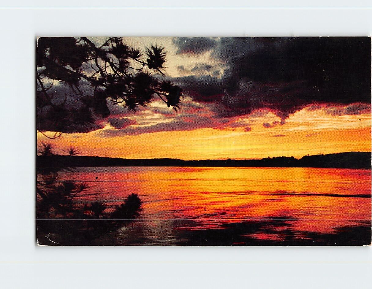 Postcard Shimmering Waters Sunset Scene
