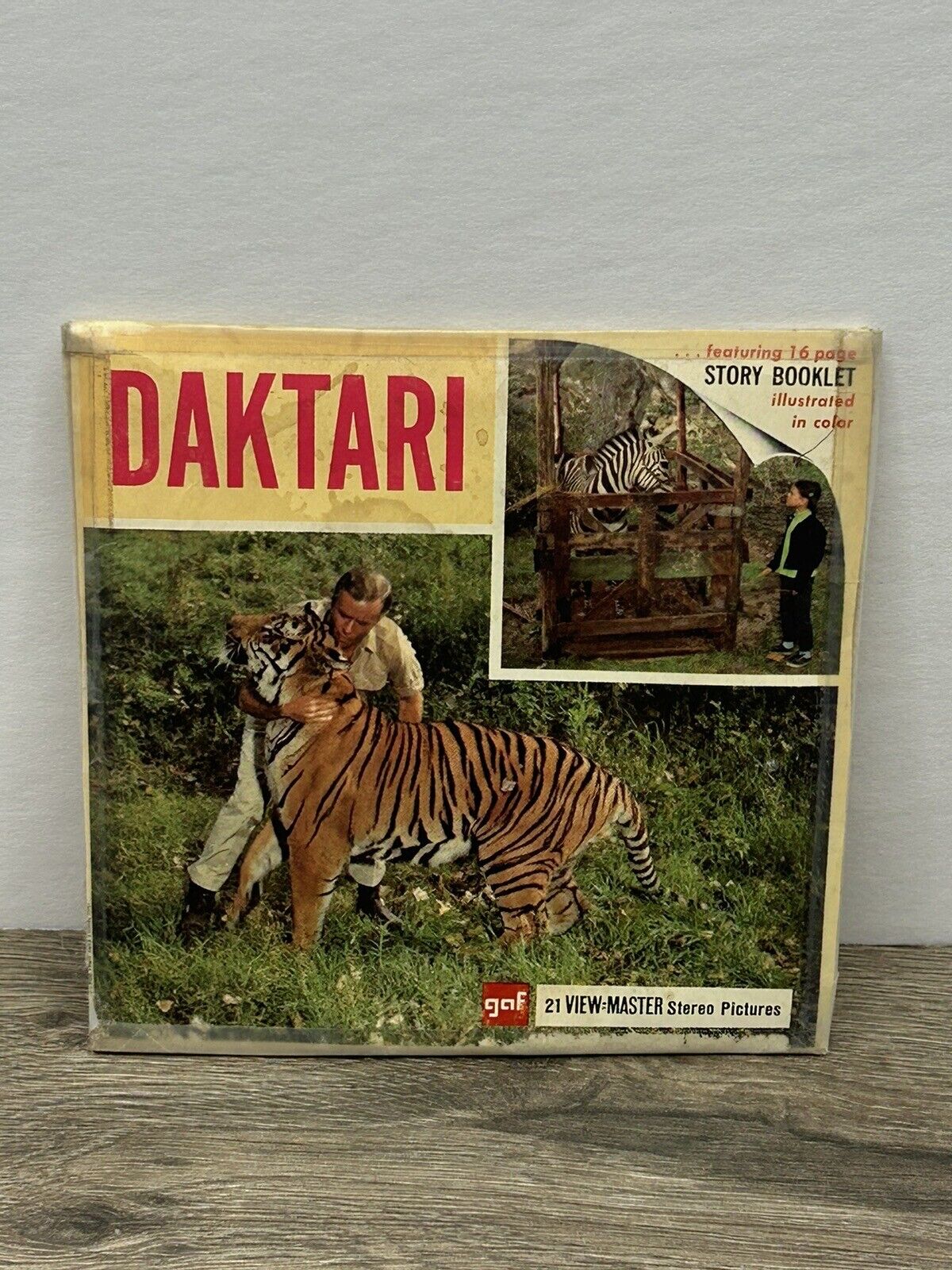 View-Master Daktari 3 Reel Packet With Booklet Vintage 1968 A Tigers Tale B498