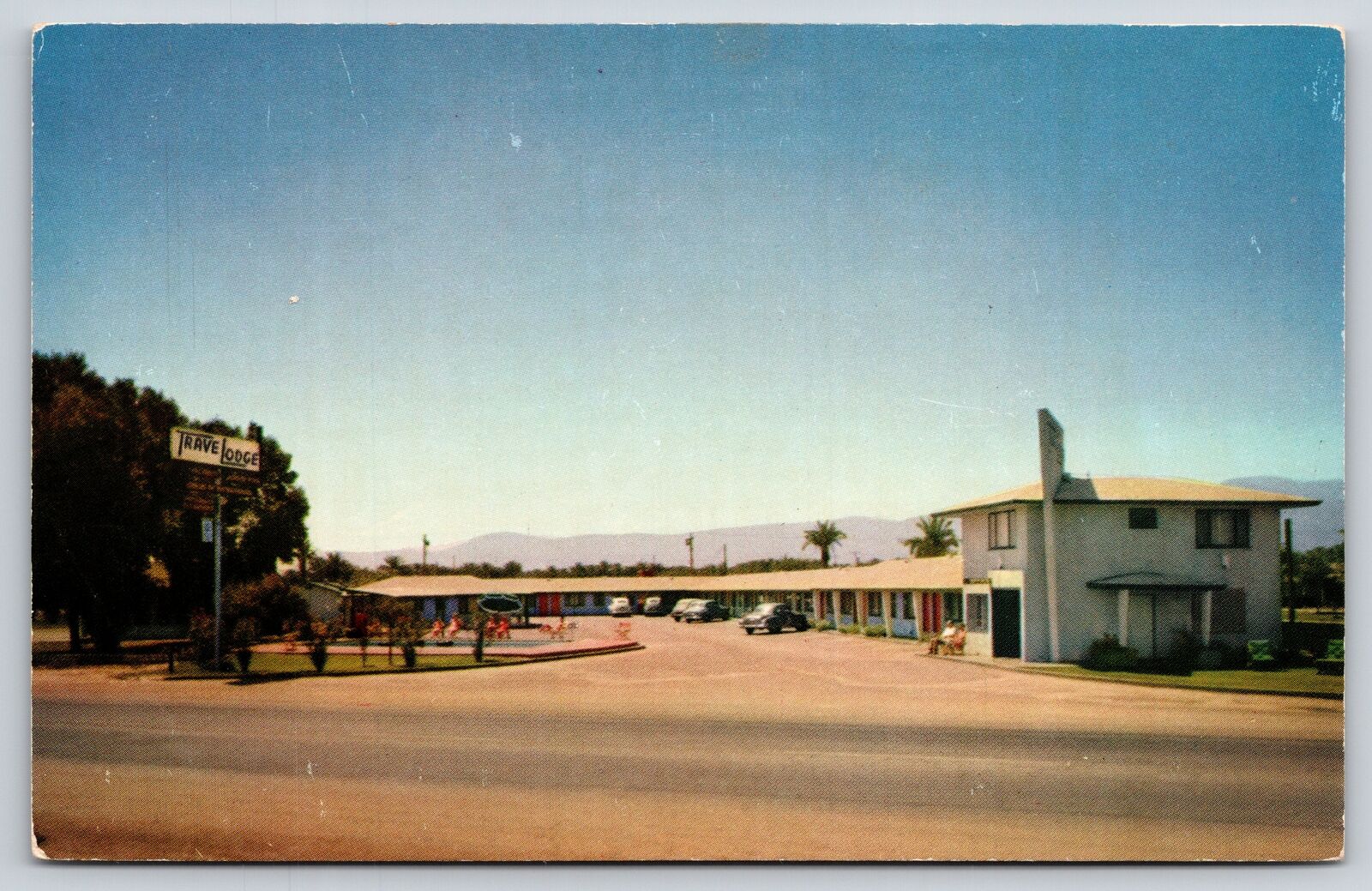 Roadside Motel~Travelodge @ Indio California~Street View~AAA~Vintage Postcard