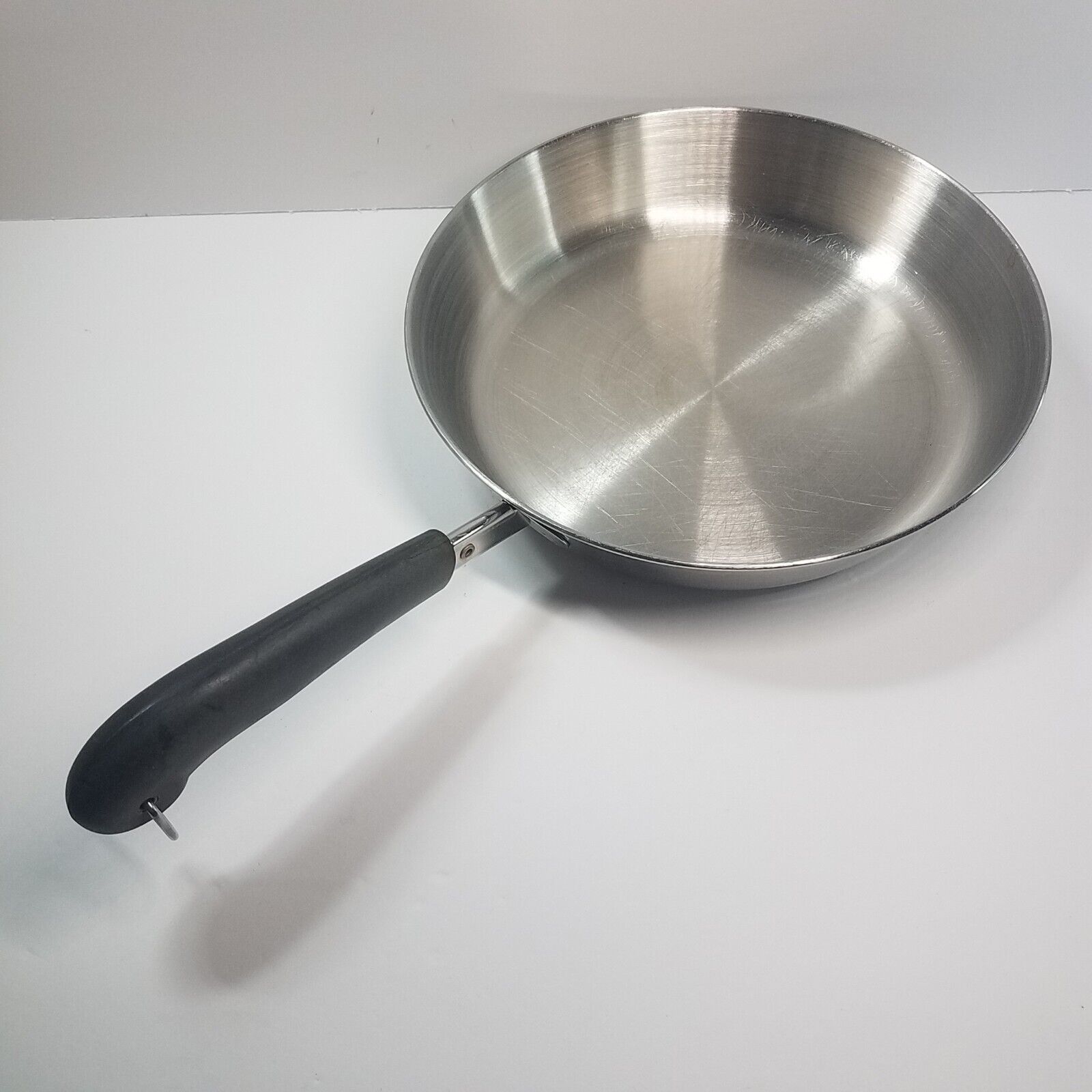 Vintage Revere Ware 9 Inch Skillet Fry Pan Tri Ply Disc Bottom Stainless Steel