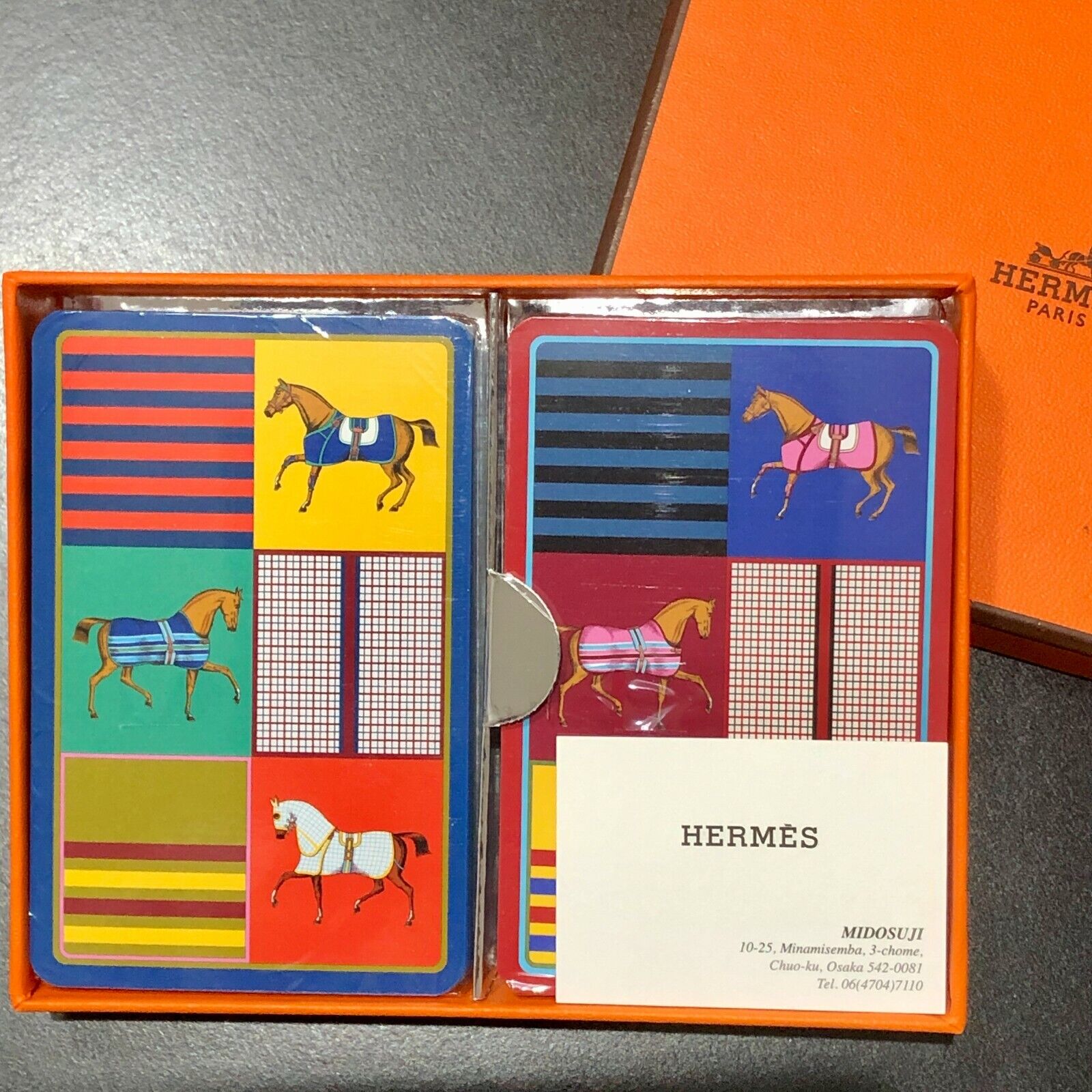 Stored Item HERMES Playing Cards Never Opened Trump 2 Decks France Horse Trip