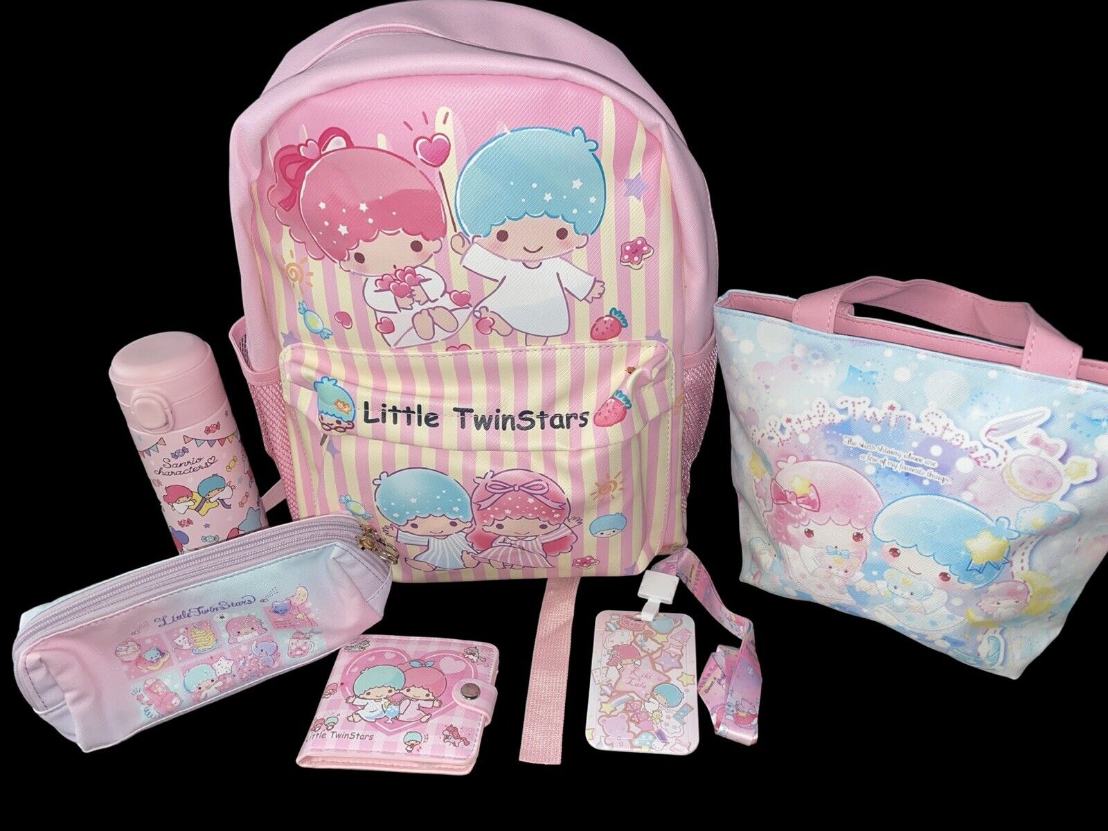 Sanrio Little Twin Stars Backpack Set / Bundle School Lunch Water Bottle ID …