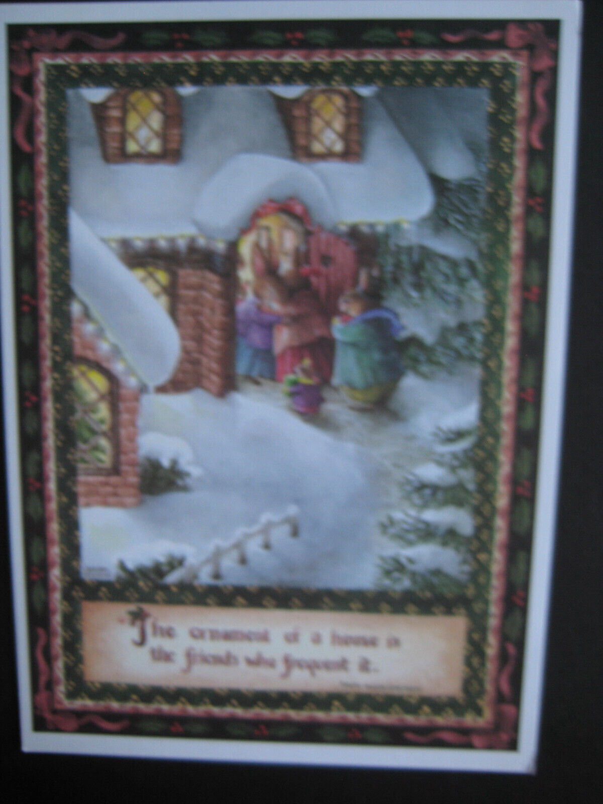 UNUSED vintage greeting card Holly Pond Hill CHRISTMAS The Ornament Of A House
