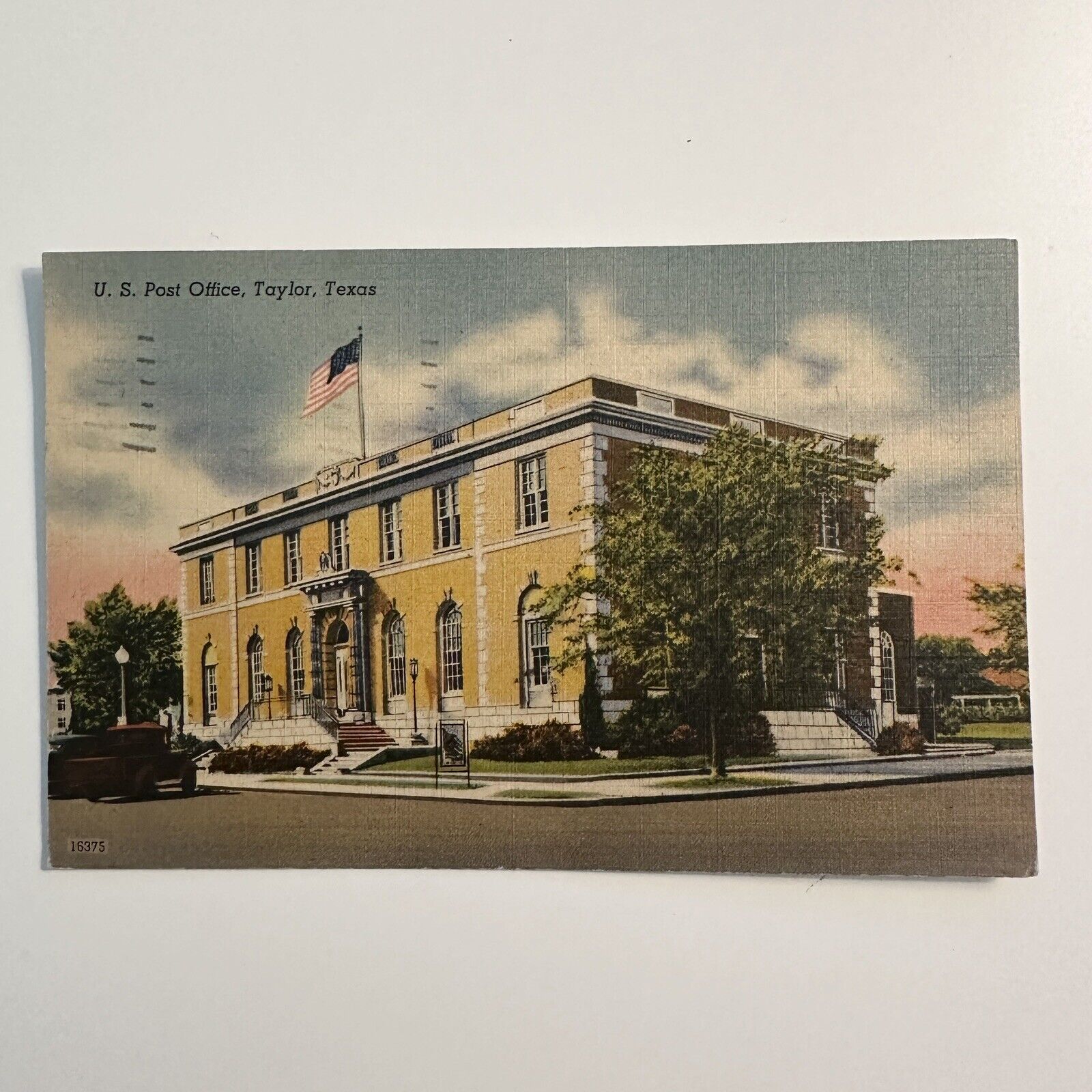Postcard U.S. Post Office Taylor Texas Postmarked 1947 Linen