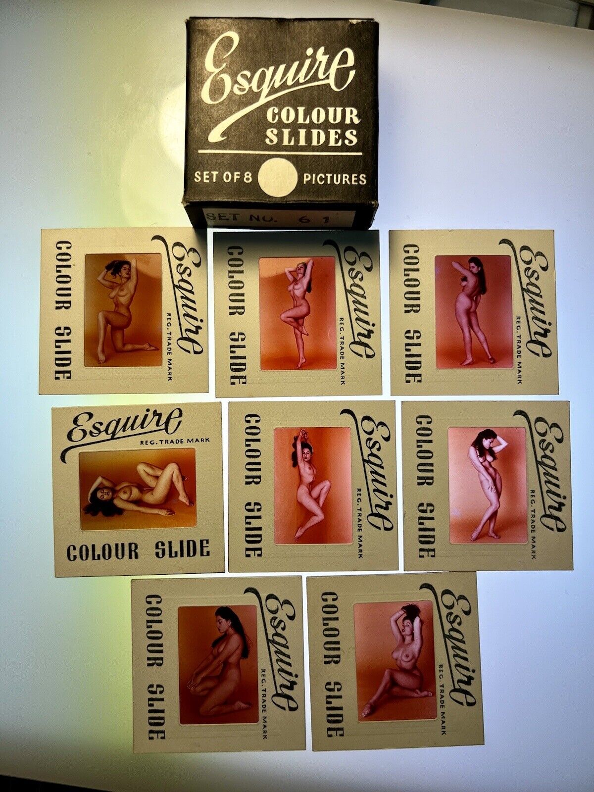 Vtg 60’s 35mm June Palmer Slides Transparency Risque Pinup Busty Glamour Lot X8