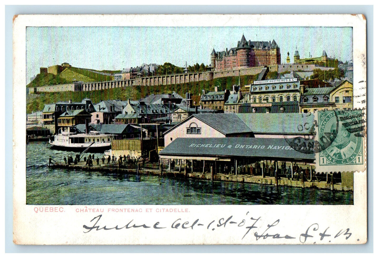 1907 Chateau Frontenac Et Citadelle Quebec Canada, Norway Maine ME Postcard