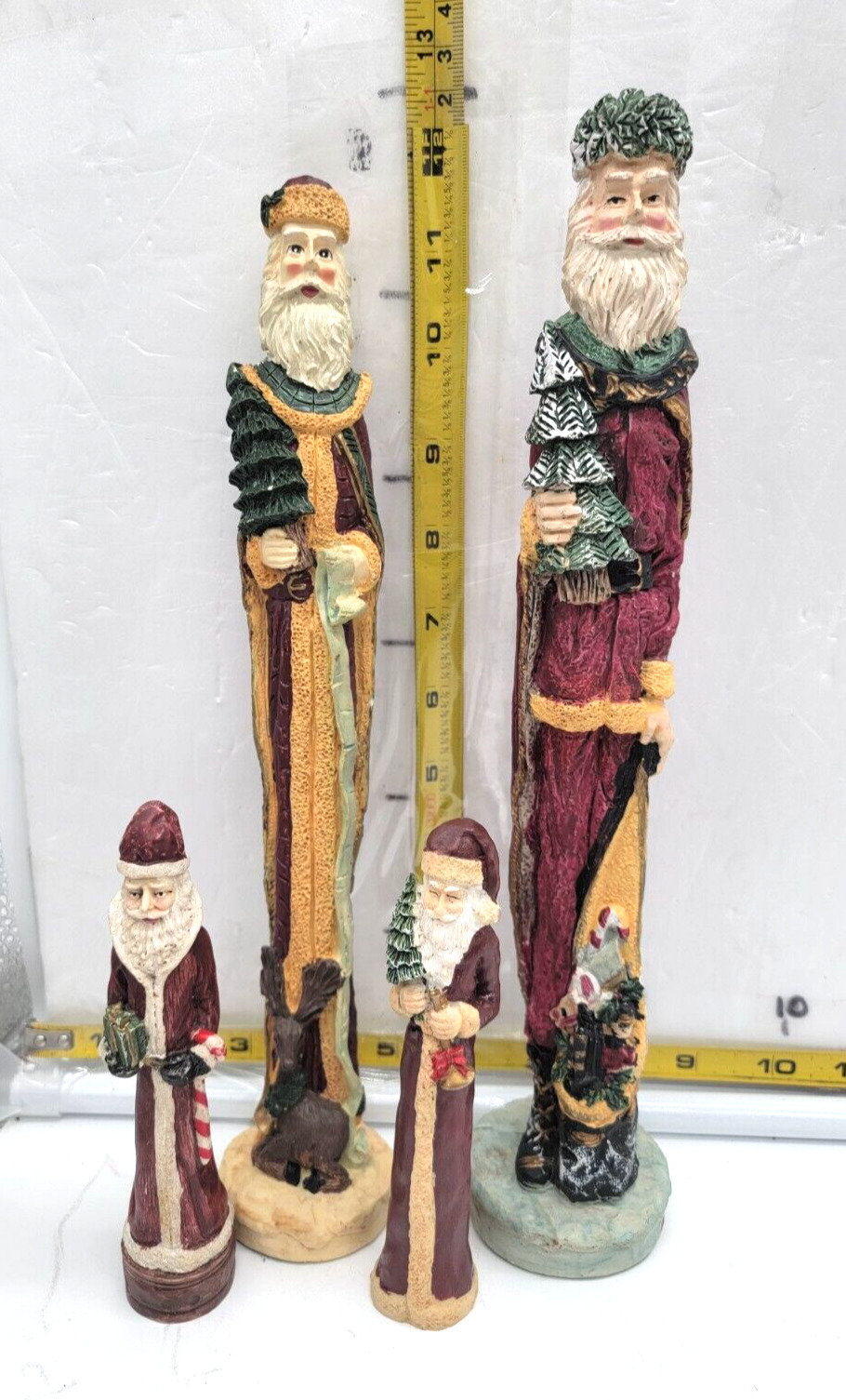 4 Windsor Collection Pencil Santa With Tree, List and Deer Christmas Figurine