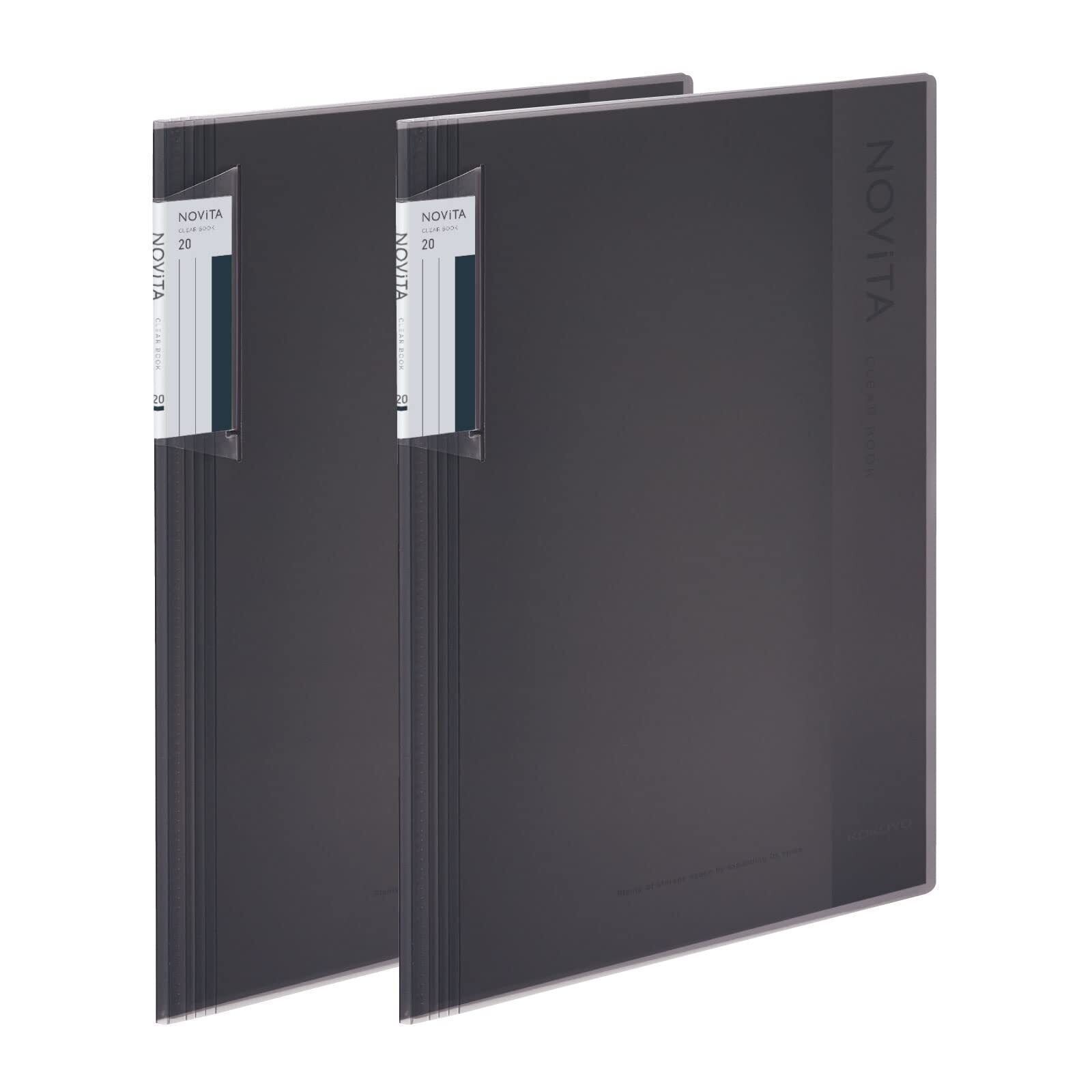 Kokuyo Clear Book Binder Novita Fixed Type A4 20 Sheets Set Of 2 Black