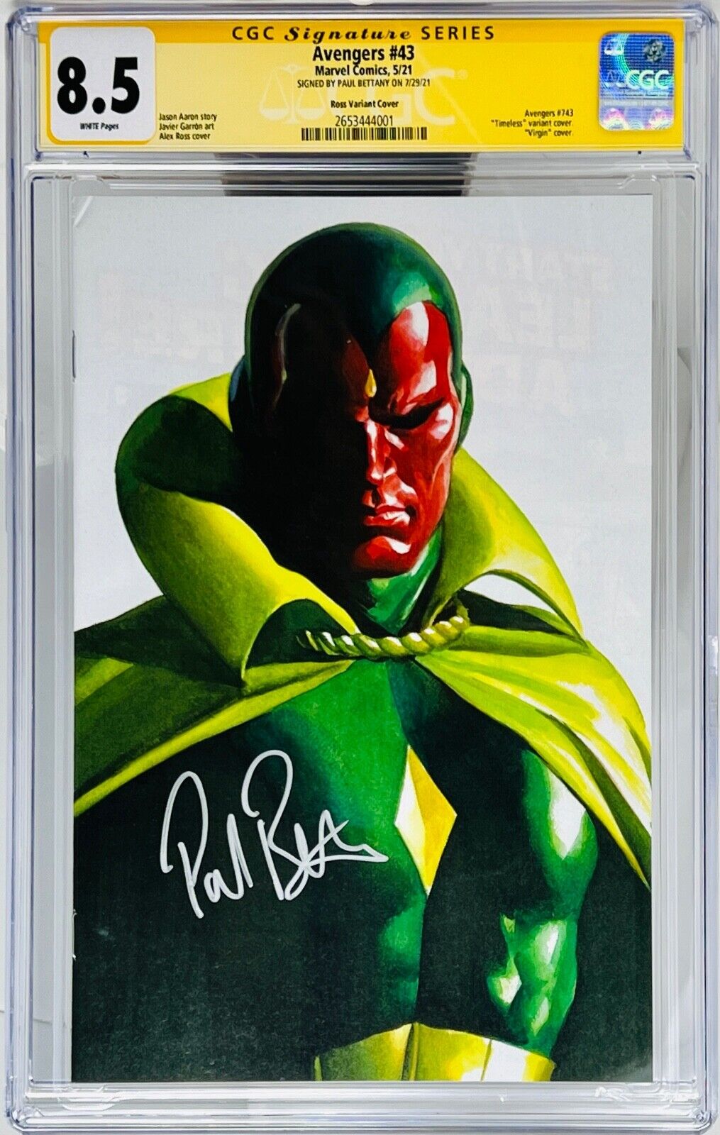 CGC Signature Series Graded 8.5 Marvel The Avengers #43 Signed by Paul Bettany