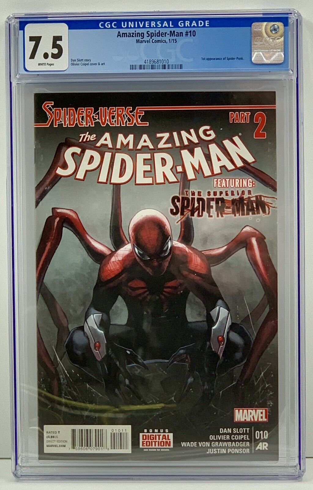 Amazing Spider-Man #10 Vol. 3 - 1st Spider-Punk - CGC 7.5 - Marvel Comics 2015