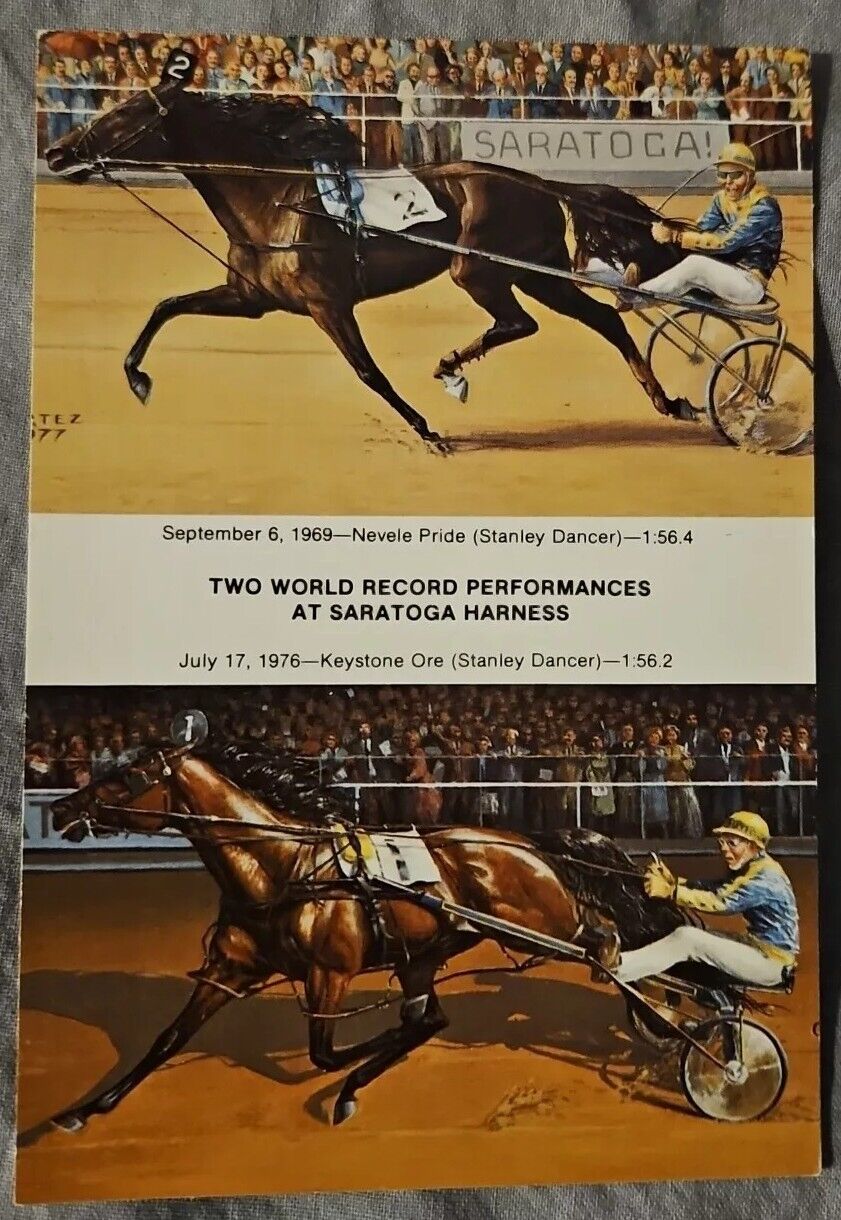 Stanley Dancer - Saratoga Harness Horse Racing World Record Art Vintage Postcard