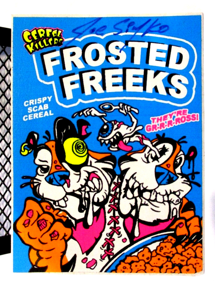 CEREAL KILLERS 1ST SERIES JOE SIMKO AUTOGRAPED FLORESCENT  STICKER WAXEYE CARDS