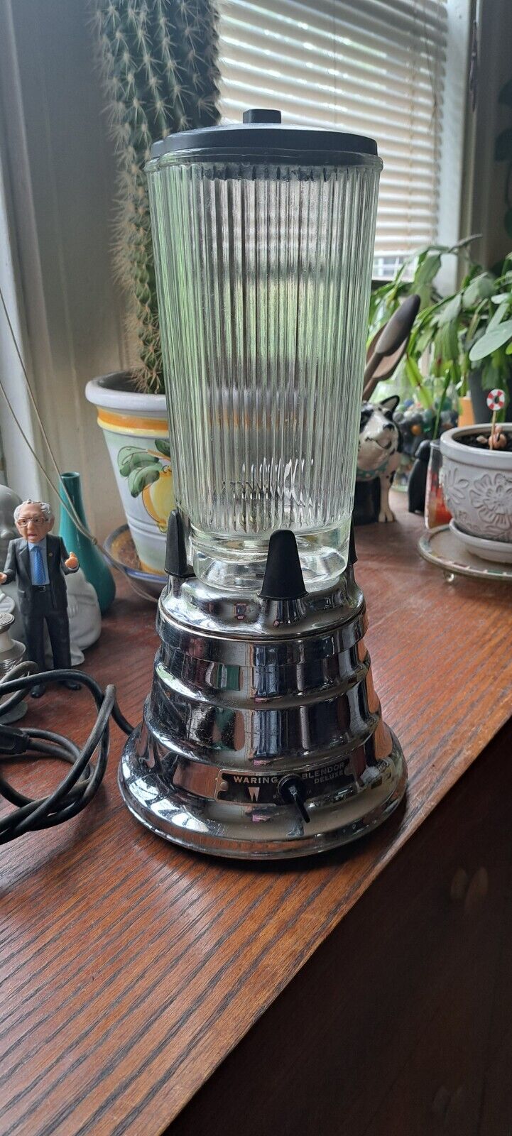 Vintage Waring Mod Chrome Beehive Pyrex Glass Blender 2 Speed Working  702A