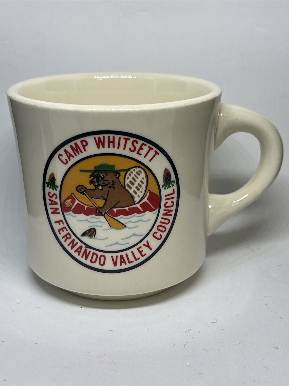 Vintage BSA Boy Scouts Coffee Cup Mug,Camp Whitsett, San Fernando Valley Council