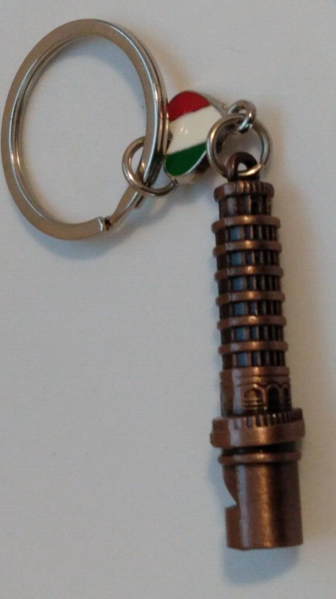 Torre De Pisa Bronze Tone Souvenir Keychain