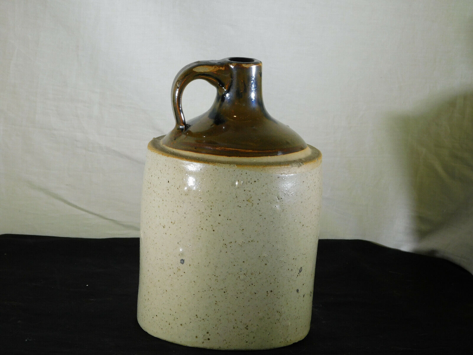 Antique Americana c1800\'s Salt Glazed Stoneware Crock MoonShine Jug