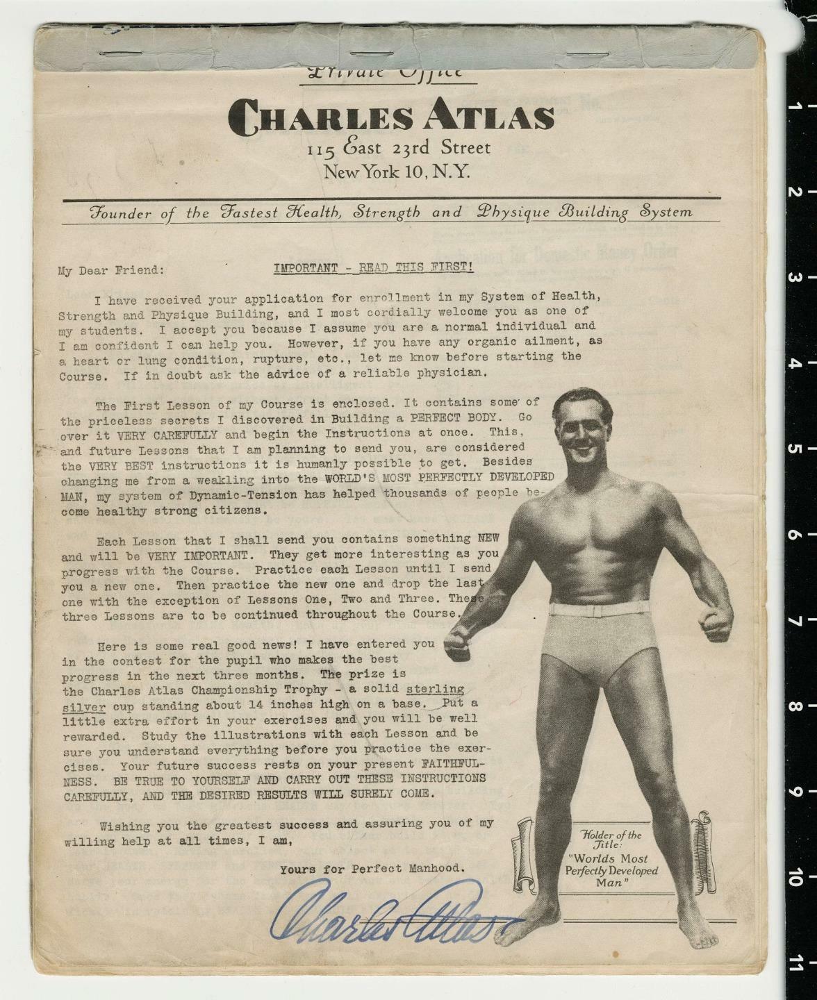 c. 1940's Charles Atlas Health & Strength Course 18 Manuals