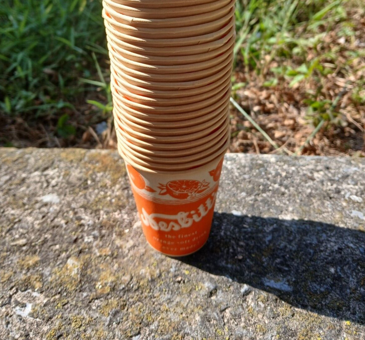 30 VINTAGE NESBITTS ORANGE SODA PAPER CUP S- ORIGINAL 2 3/4 INCHES TALL
