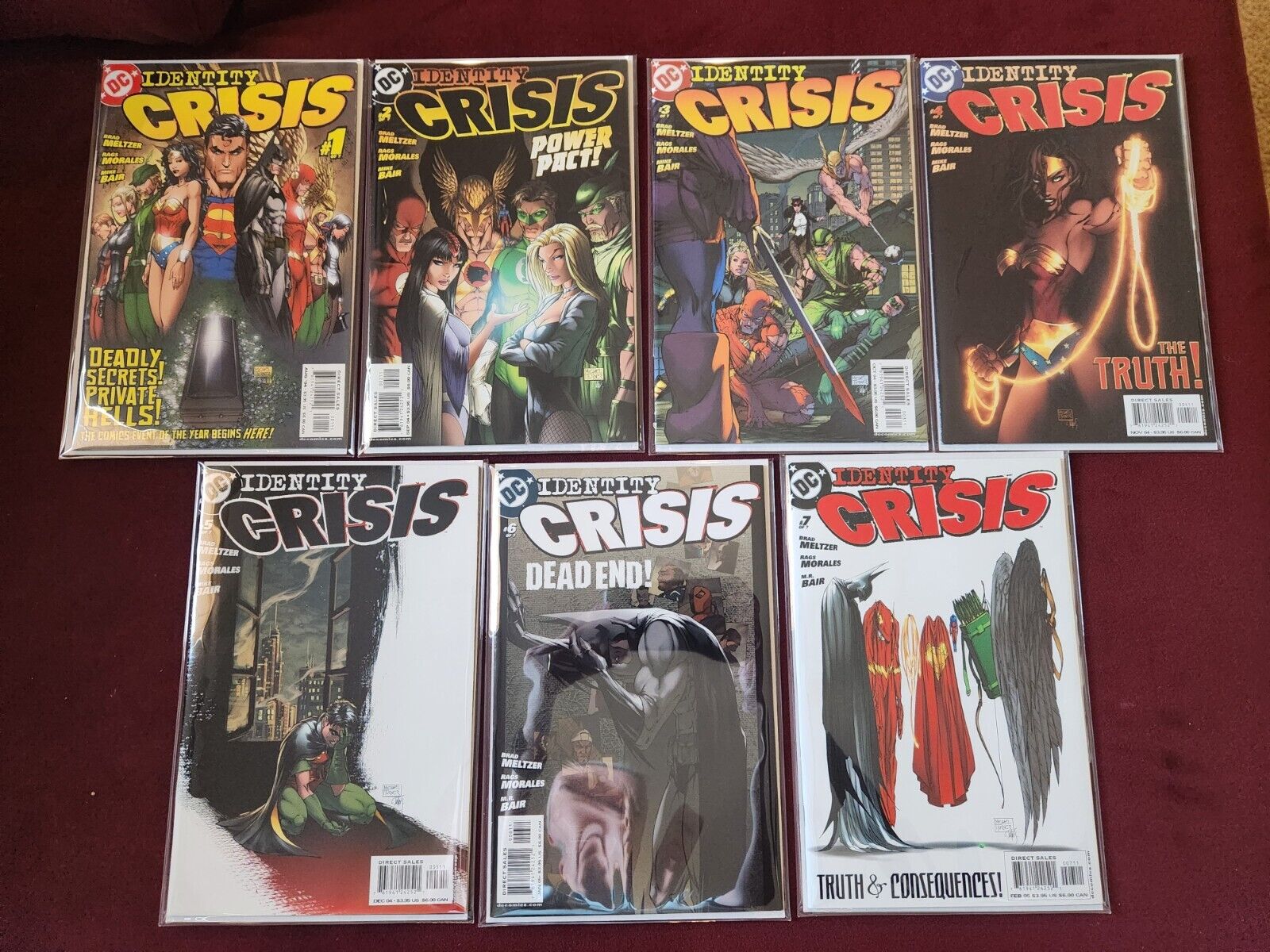 Identity Crisis #1-7 Complete Set Series DC Comics 2004 Batman Justice League