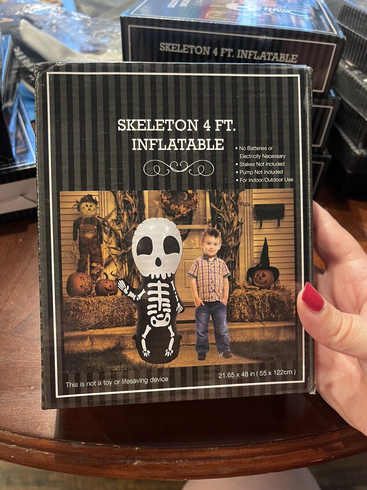 Inflatable Ghost Skeleton 4 ft. Tall Halloween Indoor/Outdoor Yard Display New