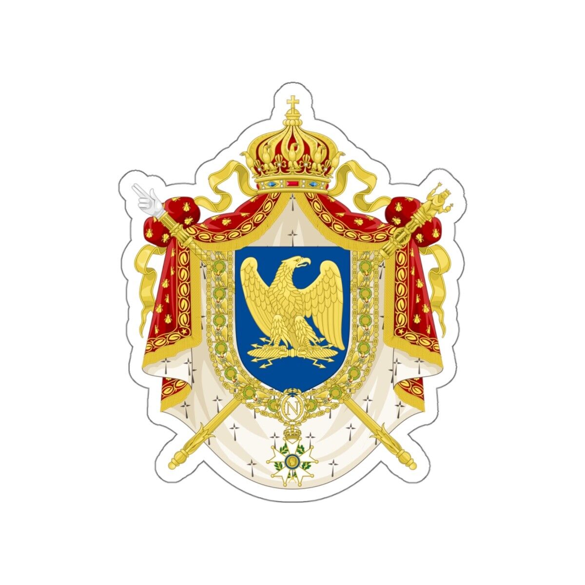 Coat of Arms Second French Empire (1852–1870) STICKER Vinyl Die-Cut Decal